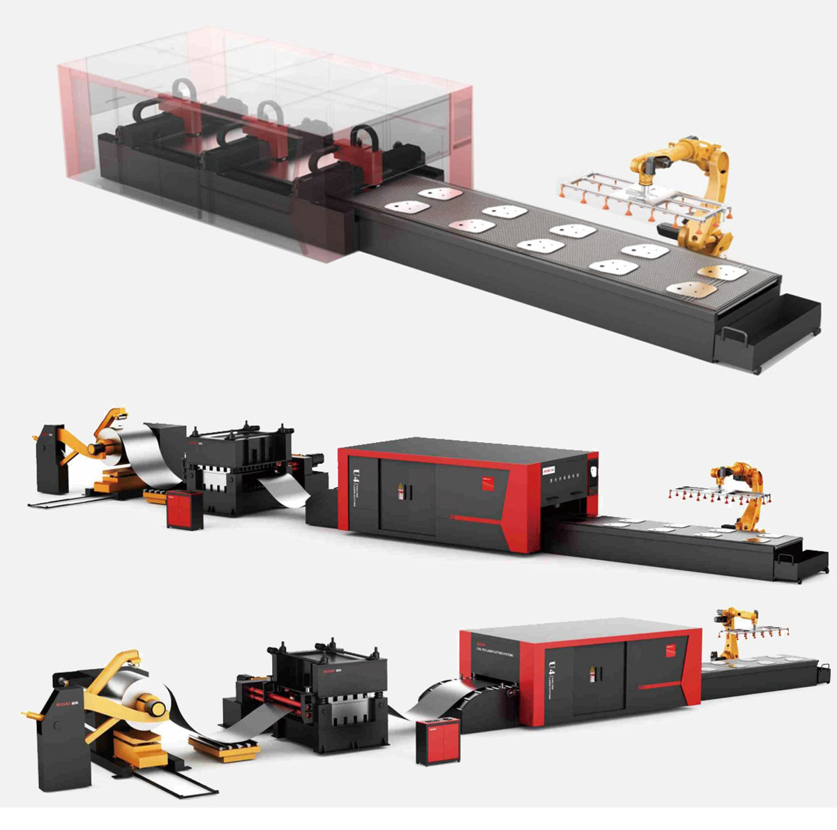 BRU4 laser unwinding, leveling and cutti